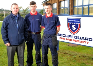 Left to Right: Securi-Guard's Paul Lawson with new apprentices Liam Hewins and Kieran Pope